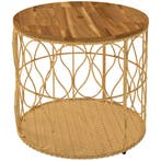Bijzettafel Ø50 Cm Weerbestendig Tuintafel Met Rieten Look A, Tuin en Terras, Parasols, Verzenden, Nieuw