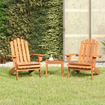 vidaXL 3-delige Loungeset Adirondack massief acaciahout, 3 zitplaatsen, Nieuw, Loungeset, Verzenden