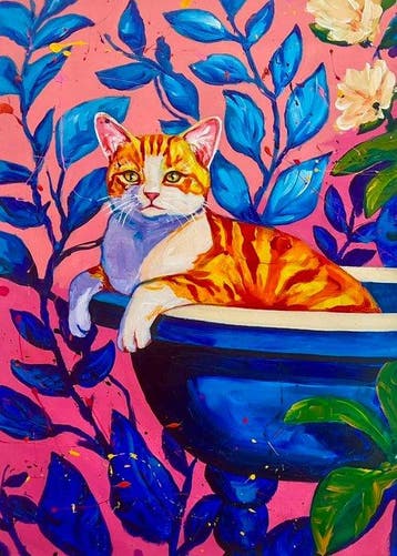 Jarol - Contemplación en el Cuenco, Antiek en Kunst, Kunst | Designobjecten