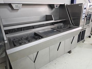 Hegro Hoogrendement 2 pans bakwand friteuse met bakplaat, Ophalen of Verzenden, Gebruikt