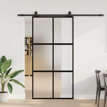 vidaXL Schuifdeur met beslagset 102,5x205 cm gehard glas, Doe-het-zelf en Verbouw, Verzenden, Nieuw