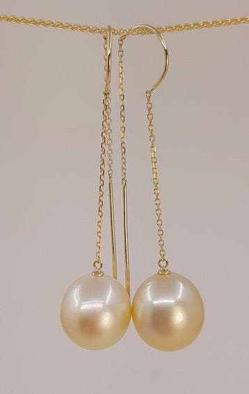 Oorbellen - 18 karaat Geel goud, 11×12 mm gouden Zuidzee, Sieraden, Tassen en Uiterlijk, Oorbellen, Nieuw