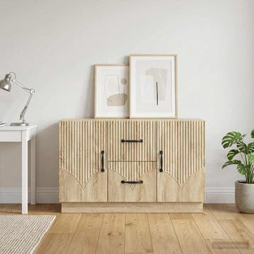 vidaXL Dressoir met lade Sonoma Eiken 89 x 34,5 x 57 cm, Verzenden, Nieuw, Overige houtsoorten, Minder dan 50 cm