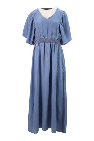 Geisha Jurk in maat L Blauw, Geisha, Verzenden, Zo goed als nieuw, Blauw
