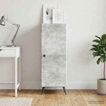 vidaXL Dressoir Betongrijs 33 x 34,5 x 90 cm Bewerkt hout, Huis en Inrichting, Verzenden, Nieuw, Overige houtsoorten, Minder dan 50 cm