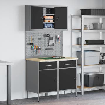vidaXL Werkkast set met lade met plank met opslag met slot 6, Verzenden, Nieuw