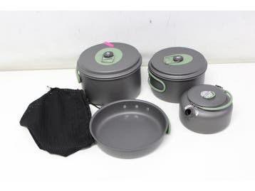 Bo-Camp Explorer - Pannenset - 4-Delig - Hard anodized -, Caravans en Kamperen, Kampeeraccessoires, Verzenden, Zo goed als nieuw