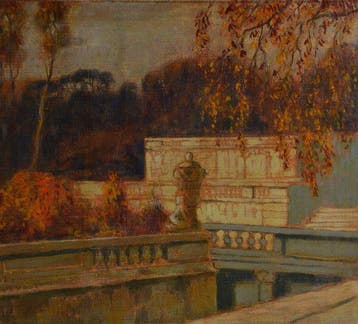 Franse school (XX) - Vue dun parc, Antiek en Kunst