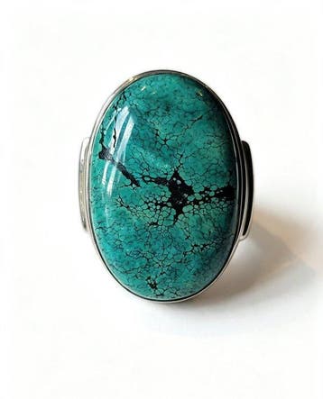 Statement ring - Verenigde Staten Grote NavajoStijl, Antiek en Kunst