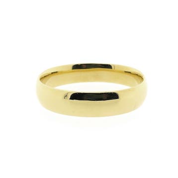 Gouden brede slavenarmband; Maat M, Ophalen of Verzenden, Gebruikt, Goud, Goud