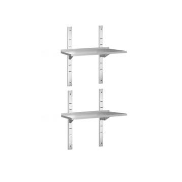 GGM Gastro | Dubbele RVS wandplank PREMIUM - 600x400mm |, Zakelijke goederen, Horeca | Keukenapparatuur, Verzenden, Nieuw in verpakking