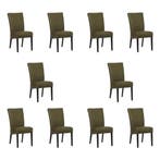 Set van 10 Leren eetkamerstoelen Just - Rancho Green, Huis en Inrichting, Stoelen, Ophalen of Verzenden, Nieuw, Leer, Vijf, Zes of meer stoelen