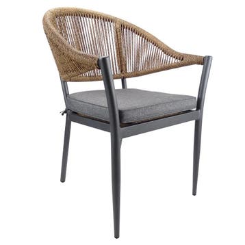 Stoel | PVC Rotan/Aluminium | Grijs/Cognac | In-/Outdoor |, Verzenden, Nieuw in verpakking