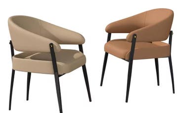 Set van 2 Eetkamerstoelen – Microvezel met Armleuningen, Verzenden, Nieuw