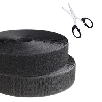 Klittenband Zelfklevend - 25 meter - Zwart - Klittenband Rol, Verzenden, Nieuw in verpakking
