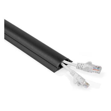 Kabelgoot muur | Nedis | 16 mm kabel (1 meter, PVC, Zwart), Doe-het-zelf en Verbouw, Elektra en Kabels, Verzenden, Nieuw