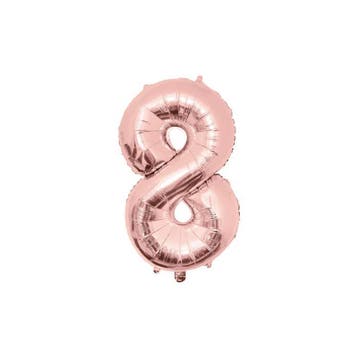 Folie Ballon cijfer 8 Rose Goud 86 cm, Verzenden, Nieuw, Feestartikel, Verjaardag