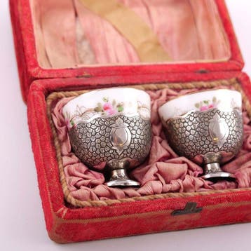 Ottoman Silver Sultan II.Abdülhamid Han Tughra Coffee Cup