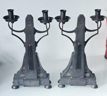Kandelaar (2) - Brons, Messing