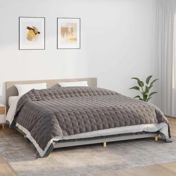 vidaXL Verzwaringsdeken 220x260 cm 11 kg stof grijs, Verzenden, Nieuw, Grijs