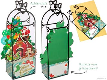 Bijzondere kerstkaart lantaarn kerstman pop-up kaart, Verzenden, Nieuw