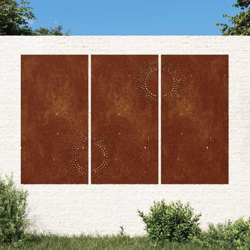 vidaXL Wanddecoratie tuin 3 st zonontwerp 105x55 cm, Verzenden, Nieuw