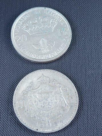 België. Leopold III. 20 Francs 2 x (Zonder minimumprijs)