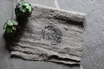 Shabby linnen doek Artisjok, Huis en Inrichting, Woonaccessoires | Overige, Ophalen of Verzenden, Nieuw