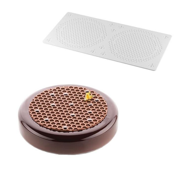 Silikomart Siliconen Mat Alvéolé (2) Ø140-180x2,5mm, Hobby en Vrije tijd, Taarten en Cupcakes maken, Nieuw, Verzenden