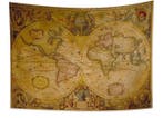 Wandtapijt - 70 cm - 100 cm - Elegant wandtapijt met kaart, Antiek en Kunst, Curiosa en Brocante