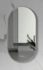 Spiegel 100 x 50 cm ovaal met ledverlichting en verwarming, Ophalen of Verzenden, Nieuw, Koper, Bad