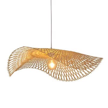 Nieuw: Japanse Boho Rotan Hanglamp | Handgemaakte Lamp E27, Verzenden, Nieuw, Overige materialen, Minder dan 50 cm
