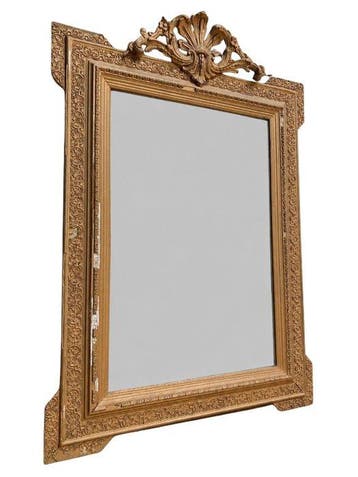 Spiegel - Hout - Frankrijk 19e eeuw - hoogte 100 cm, Antiek en Kunst