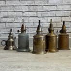 Olielamp (5) - Vernikkeld messing - Mijnwerkerslampen, Antiek en Kunst