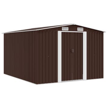 vidaXL Tuinschuur 257x298x178 cm metaal bruin, Tuin en Terras, Tuinhuizen, Verzenden, Nieuw