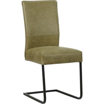 Leren eetkamerstoel Remix - Vintage Olive (olijf/groen) -, Overige kleuren, Nieuw, Ophalen of Verzenden, Industrieel, Modern
