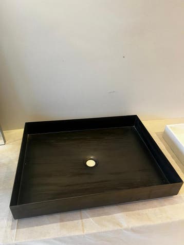 Metalen wasbak 60x46 cm – robuuste industriële look, Minder dan 50 cm, Nieuw, Minder dan 100 cm, Wasbak of Wastafel