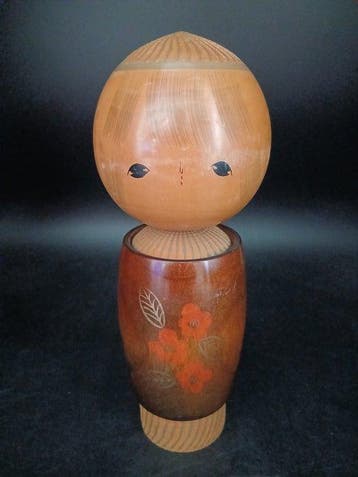 Beeldje - Grote Vintage Ssaku Kokeshi Pop door Tamura