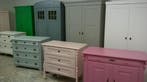 Brocante Unieke baby kinderkamers commode en kast op kleur!, Zo goed als nieuw