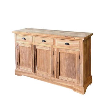 Eenvoudig dressoir plantage teakhout -  145 cm, Ophalen of Verzenden, Nieuw