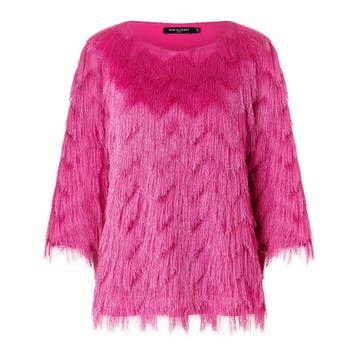 Ana Alcazar • roze top met franjes • 36, Verzenden, Nieuw, Roze, Maat 36 (S)