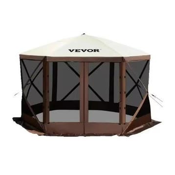 Pop-up Camping Gazebo 6-Zijdig met Muskietennet en Wanden