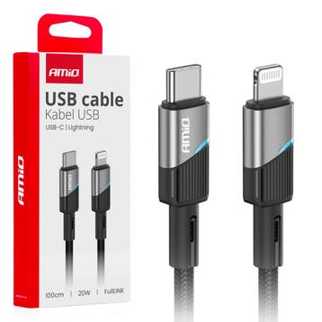 USB-C to Lightning 20W 100cm FullLINK AMIO-03928, Verzenden, Nieuw