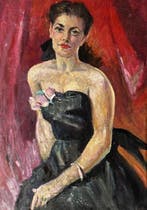 Italiaanse school (XX) - Ritratto di donna, Antiek en Kunst, Kunst | Schilderijen | Klassiek