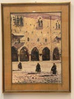 Mario Berrino (1920-2011) - Veduta di Venezia con religiosi