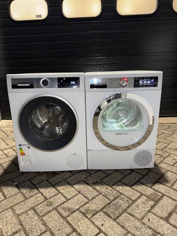 TOPSET! BOSCH 10KG WASMACHINE BOSCH 9KG WARMTEPOMPDROGER!, Energieklasse A of zuiniger, 1200 tot 1600 toeren, Minder dan 85 cm