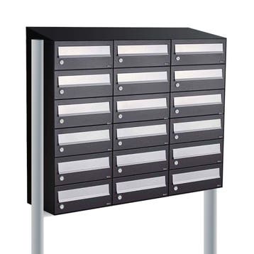 Brievenbusunit Hive set vrijstaand 3-breed, 6-hoog - zwart, Verzenden, Nieuw