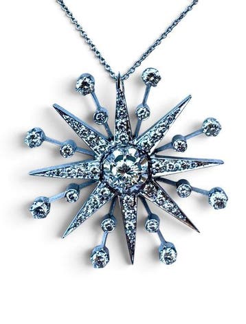 Ketting met hanger - 18 karaat Witgoud - 2.90ct. tw. Diamant