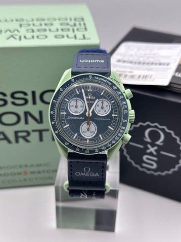Omega x Swatch - MoonSwatch - Mission on Earth - Zonder, Sieraden, Tassen en Uiterlijk, Horloges | Heren, Nieuw