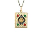 Gouden vintage boek hanger met emaille 18 krt, Ophalen of Verzenden, Nieuw